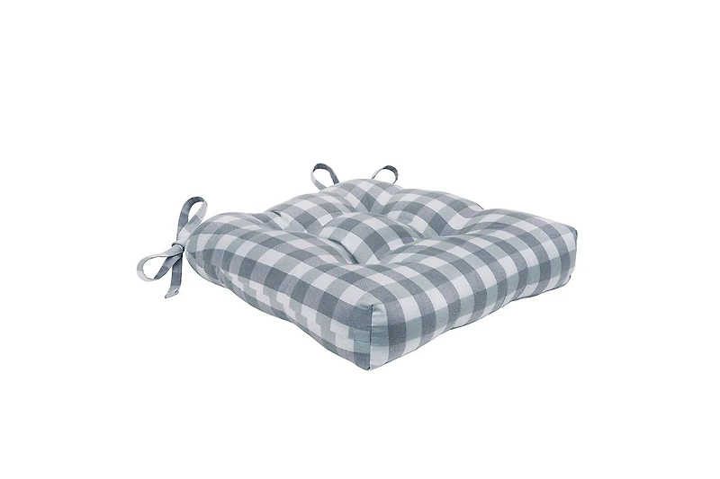 Kate Aurora Country Living Gingham Plaid Checkered Farmhouse Chair Cushion Pads