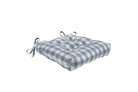 Kate Aurora Country Living Gingham Plaid Checkered Farmhouse Chair Cushion Pads