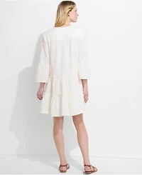 Lands' End Women's Gauze Tiered Dress