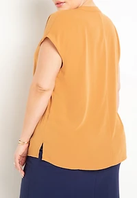 Eloquii Women's Notch Collar Blouse