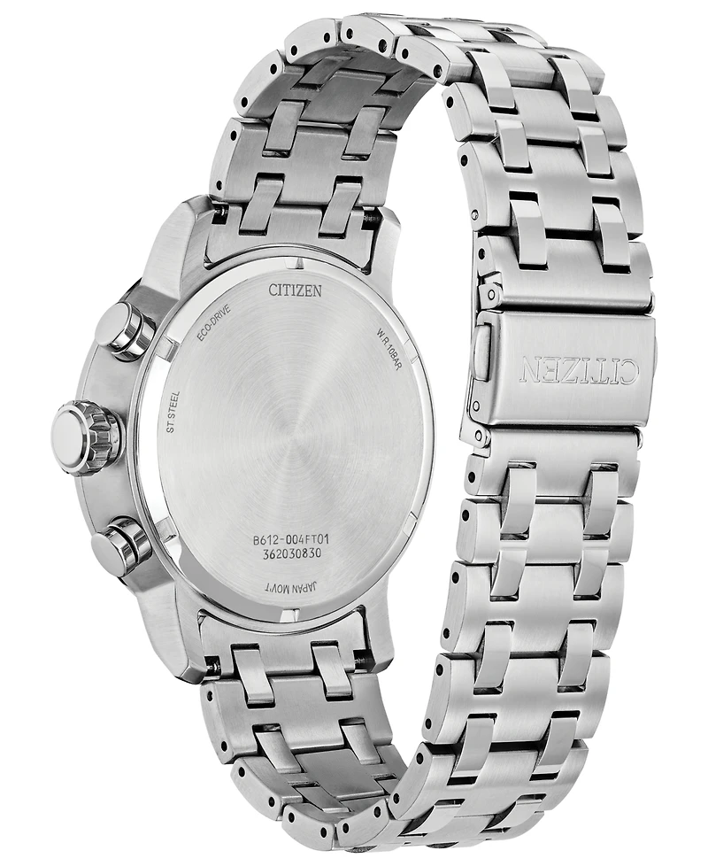 Citizen Eco-Drive Men's Chronograph Weekender Stainless Steel Bracelet Watch 44mm