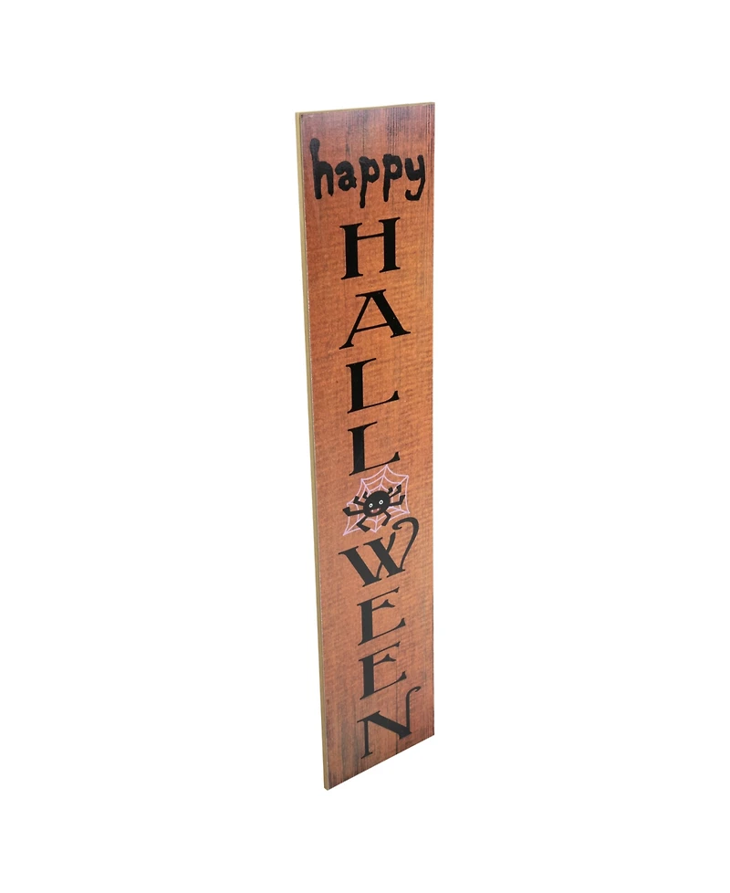 Northlight 36" Orange Happy Halloween with Spider Wooden Porch Board Sign Decoration