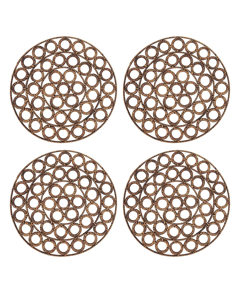 Saro Lifestyle Rustic Rattan Loop Placemat Set of 4,15"x15"