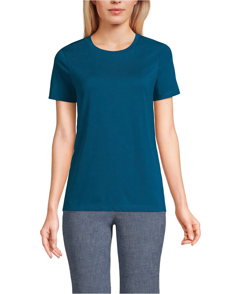 Lands' End Women's Tall Relaxed Supima Cotton Crew Neck T-Shirt