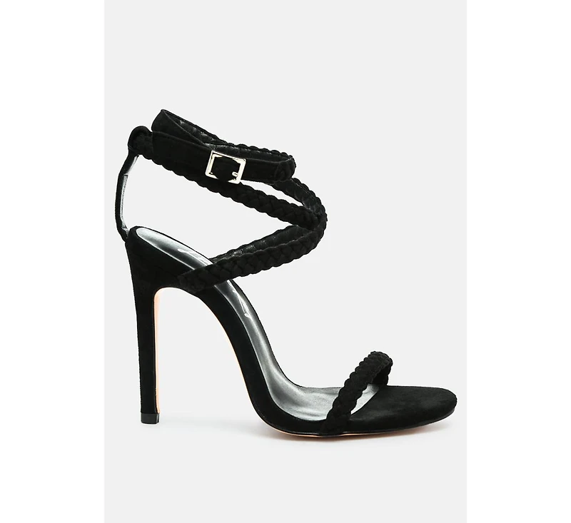Sherri Ankle Braided Strap High Heel Sandals