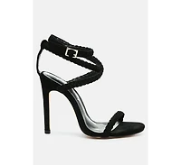 Sherri Ankle Braided Strap High Heel Sandals