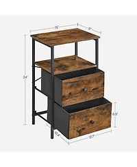 Slickblue Nightstand With 2 Drawers, 2 Drawer Dresser For Bedroom, Side Table With 2 Fabric Drawers