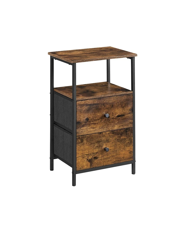 Slickblue Nightstand With 2 Drawers, 2 Drawer Dresser For Bedroom, Side Table With 2 Fabric Drawers