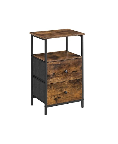 Slickblue Nightstand With 2 Drawers, 2 Drawer Dresser For Bedroom, Side Table With 2 Fabric Drawers