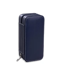Bey-Berk Leather Two Watch Travel Case with Form Fit Compartments