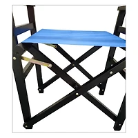 Simplie Fun Canvas and Wood Folding Chairs Set - Blue