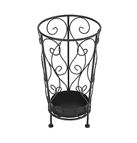 vidaXL Umbrella Stand Vintage Style Metal 10.2"x18.1" Black