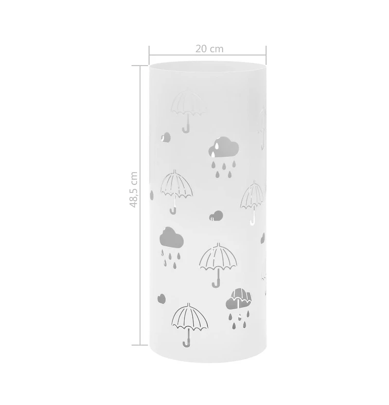 vidaXL Umbrella Stand Umbrellas Steel White