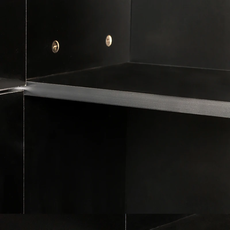 Streamdale Furniture Freestanding Cabinet With Inadjustable Shelves And Two Doors For Kitchen, Dining Room, Black