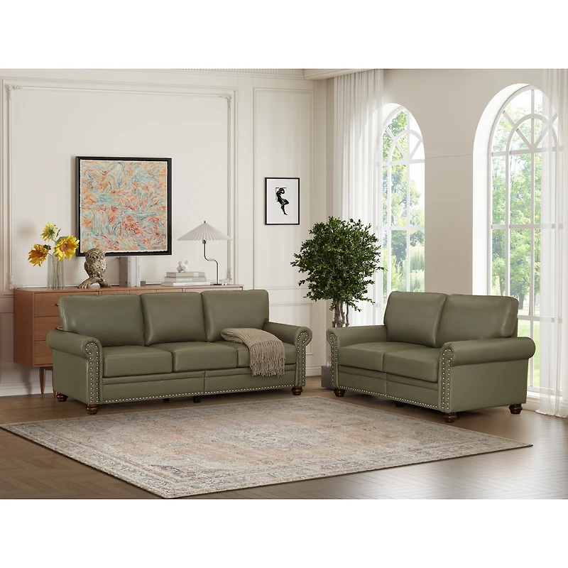 Streamdale Furniture Living Room Sofa With Storage Sofa 2+3 Sectional Grey Faux Leather