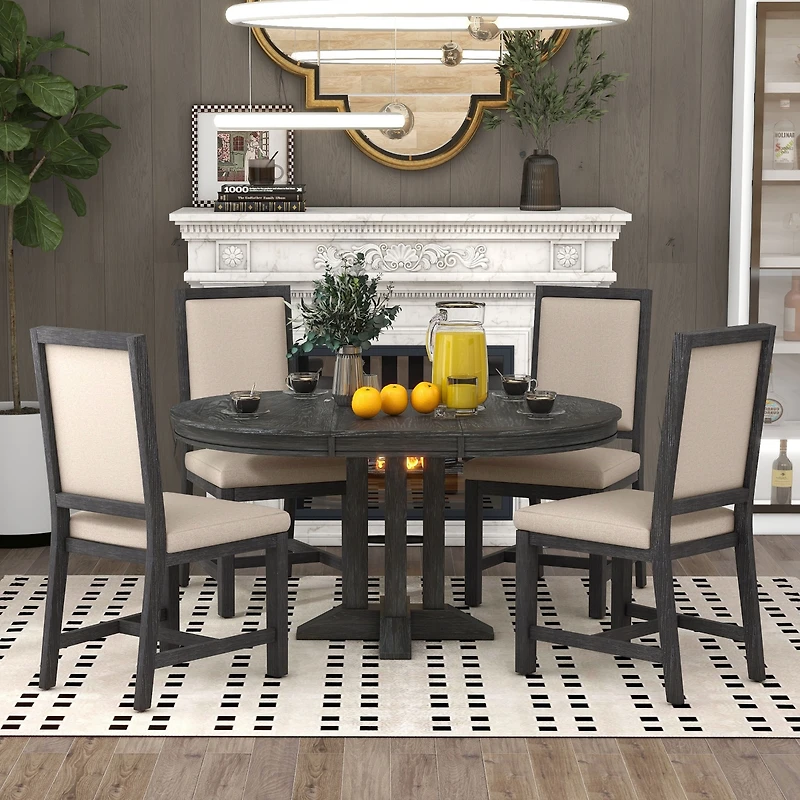 Streamdale 5-Piece Extendable Farmhouse Dining Set