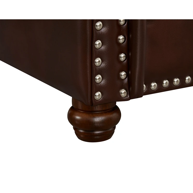 Streamdale Furniture Living Room Sofa Single Seat Chair With Wood Leg Burgundy Faux Leather