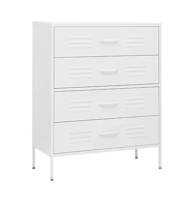 Chest of Drawers White 31.5"x13.8"x40" Steel