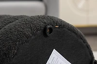 Soft Boucle Round Ottoman Footrest Stool, Black