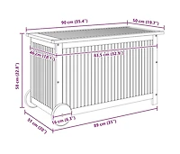 vidaXL Patio Storage Box with Wheels 35.4"x19.7"x22.8" Solid Wood Acacia