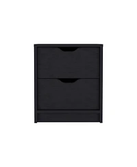 Streamdale Basilea 2 Drawers Nightstand, Pull Out System - Black
