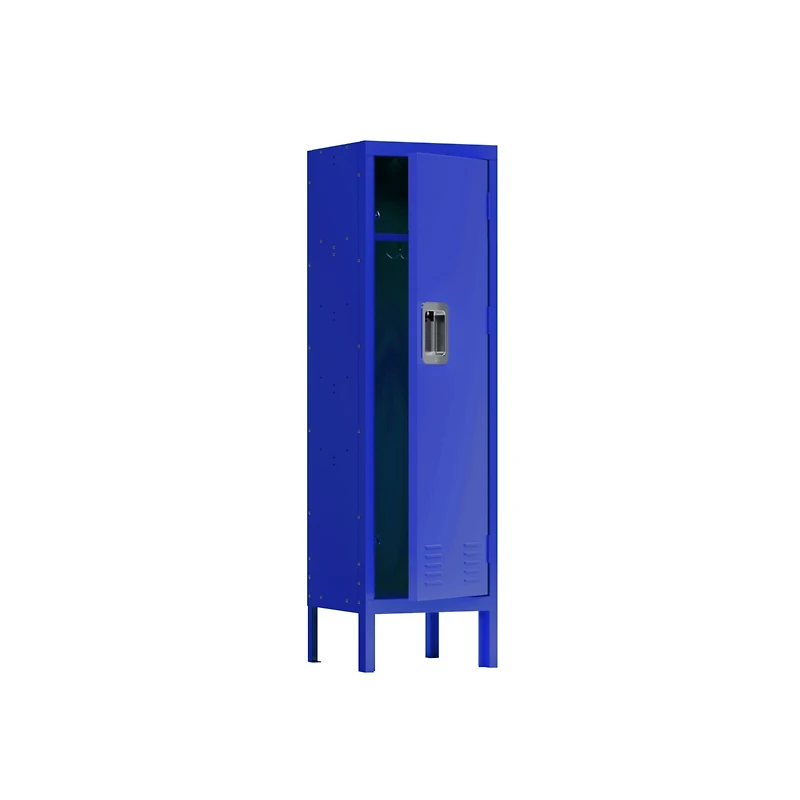 Streamdale Furniture Retro-Style Metal Locker in Blue for Various Spaces