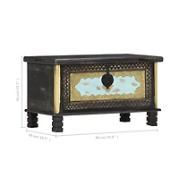 vidaXL Storage Chest Black 31.5"x15.7"x17.7" Solid Mango Wood