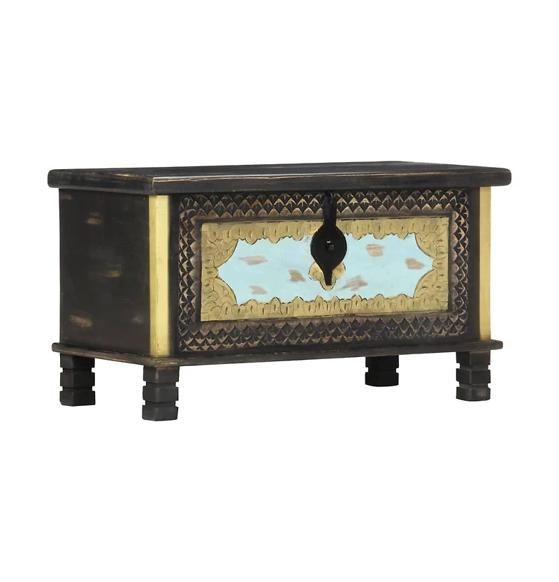 vidaXL Storage Chest Black 31.5"x15.7"x17.7" Solid Mango Wood