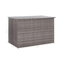 vidaXL Patio Storage Box Gray 59.1"x39.4"x39.4" Poly Rattan