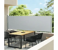 Patio Retractable Side Awning 55.1"x236.2" Gray