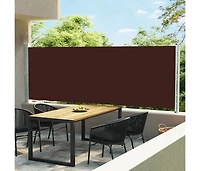 Patio Retractable Side Awning 236.2"x63" Brown