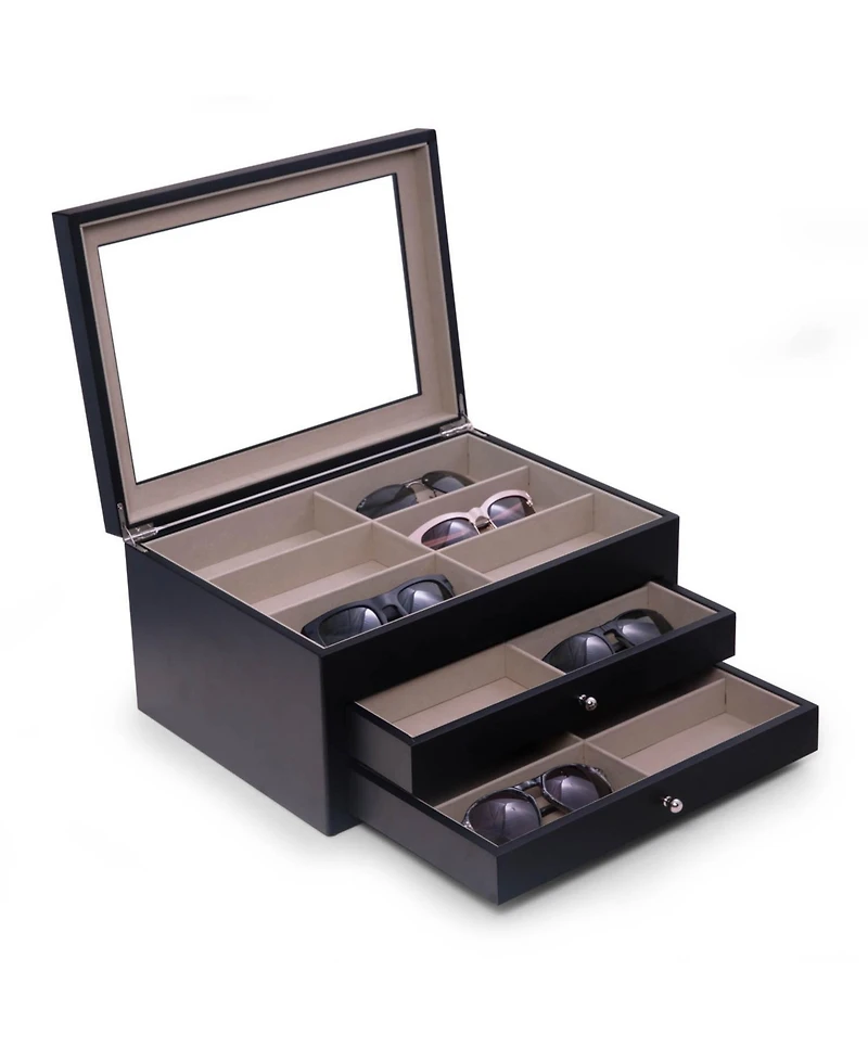 Bey-Berk Wood 18 Sunglass Storage Box