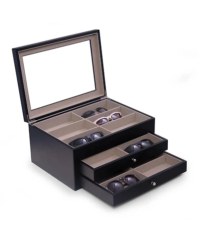 Bey-Berk Wood 18 Sunglass Storage Box