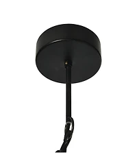Storied Home 2-Tier Draped Wood Bead Chandelier Black