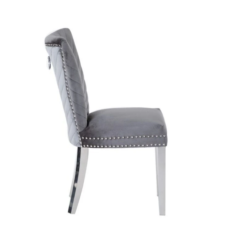 Streamdale Eva 2-Piece Velvet Chair with Stainless Legs