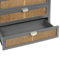 Streamdale Furniture 3 Drawer Cabinet Rattan, American Furniture, Suitable For Bedroom, Living Room, Study