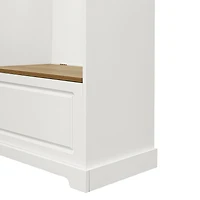 Simplie Fun White Hall Tree with Bench and Shoe Cabinet
