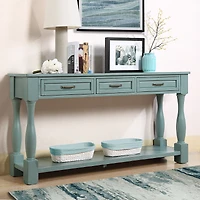 Streamdale 63" Wood Console Table with Drawers & Shelf, Easy Assembly
