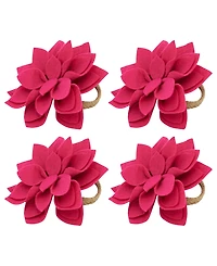 Saro Lifestyle Felt Blossom Napkin Ring, Set of 4
