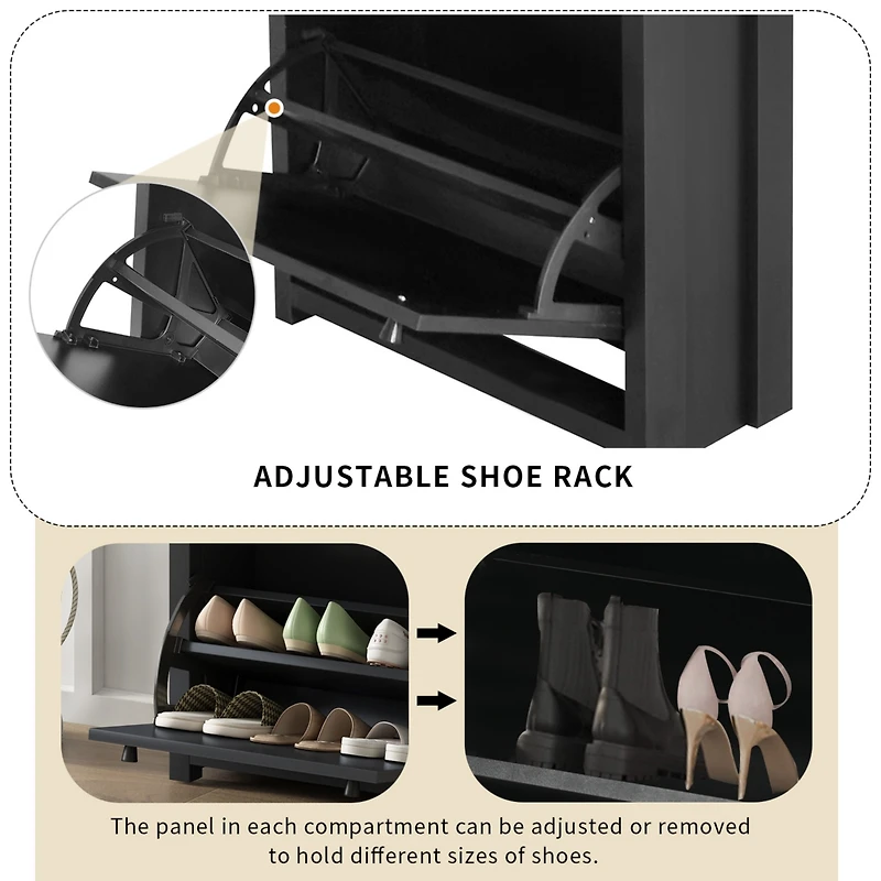 Streamdale Furniture Entryway Organizer with Shoe Cabinet & Rack