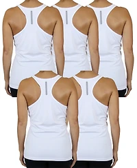Galaxy By Harvic Women's Moisture Wicking Racerback Tanks-5 Pack