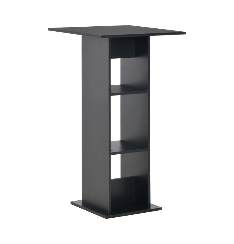 vidaXL Bar Table Black 23.6"x23.6"x43.3"