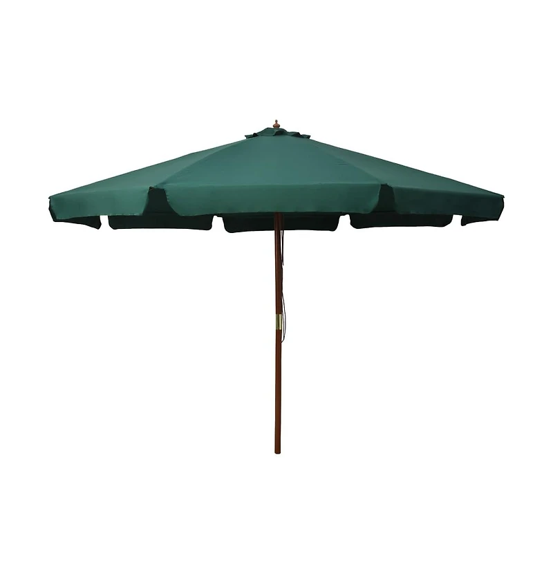 Garden Parasol with Wooden Pole 129.9" Green