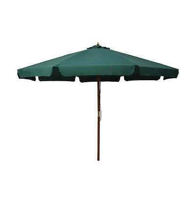 Garden Parasol with Wooden Pole 129.9" Green