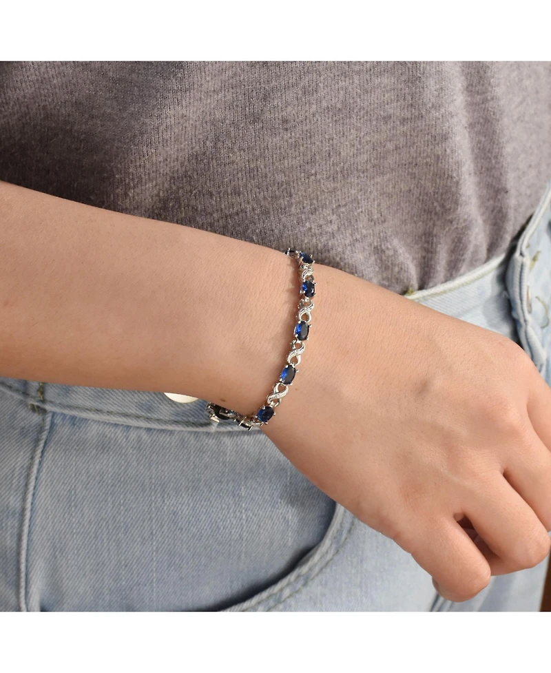 Bling Jewelry 9CT Cubic Zirconia Pink Oval Cz Romantic Love Knot Symbol Milgrain Infinity Tennis Bracelet Rose Plated