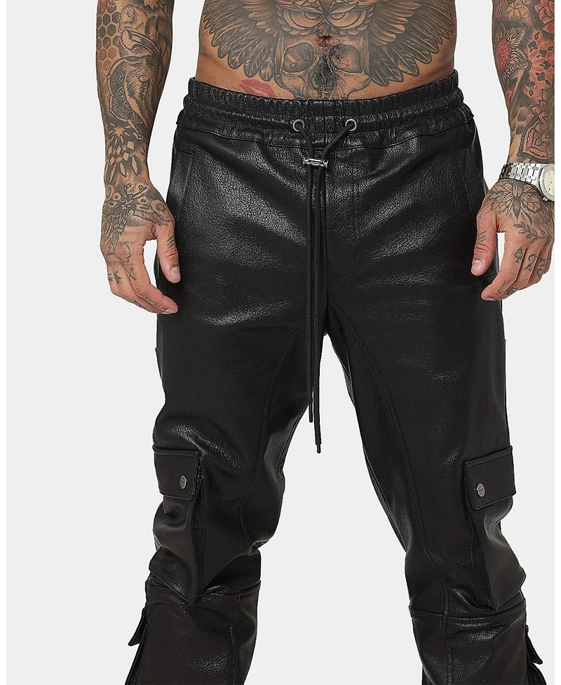 Saint Morta Men's Leather Cargo Jogger
