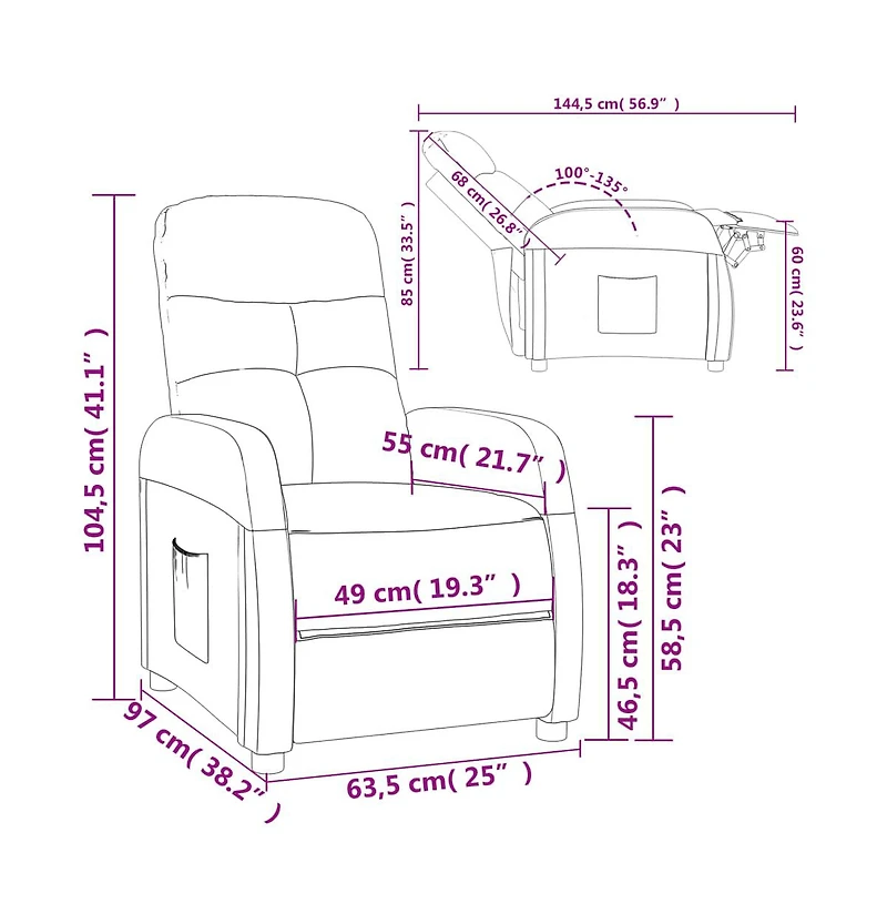 Recliner Cream Fabric
