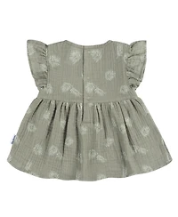 Gerber Baby Girls Gauze Dress and Diaper Cover Set, 2 Piece