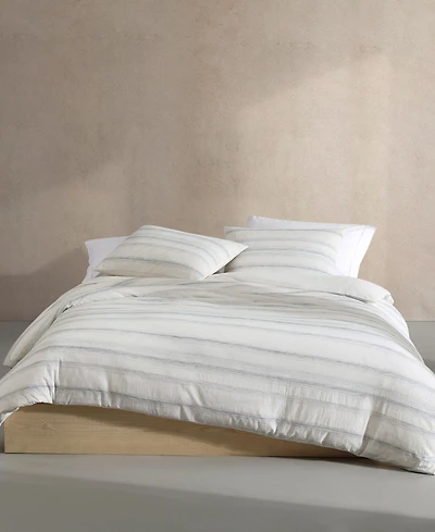Closeout! Calvin Klein Strie Stripe 3 Piece Duvet Cover Set, Queen