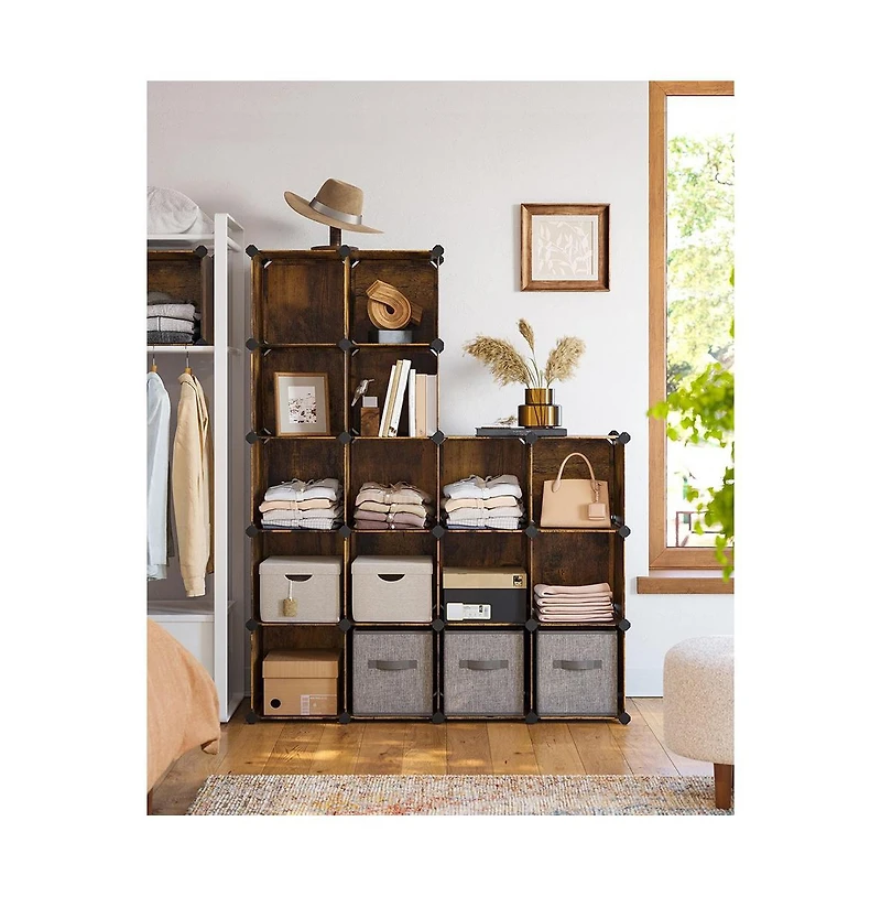 Slickblue 16 Cube Closet Organizers And Storage, Clothes Storage Organizer For Wardrobe
